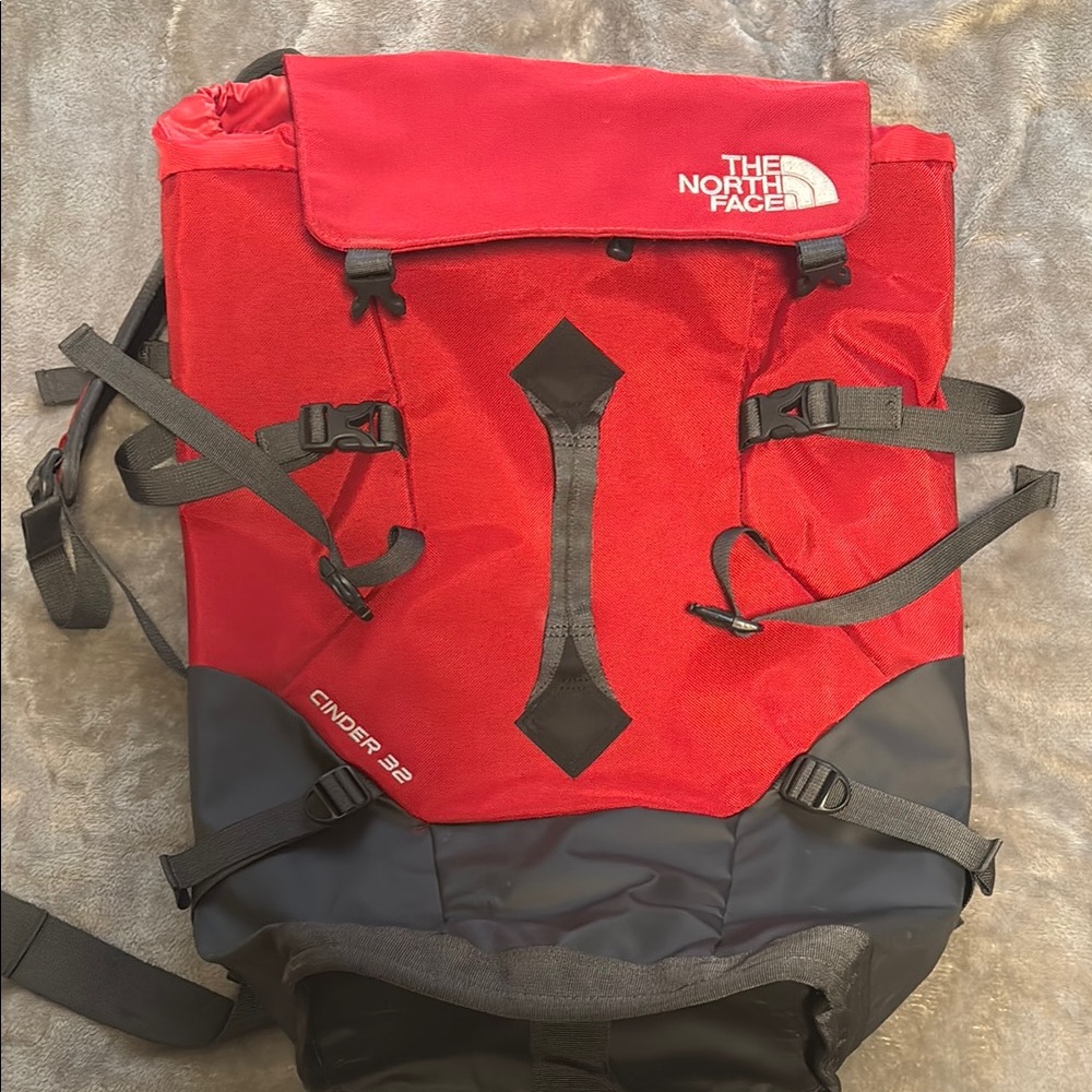 The North Face cinder 32 Red and Black Men's hauling  Backpack